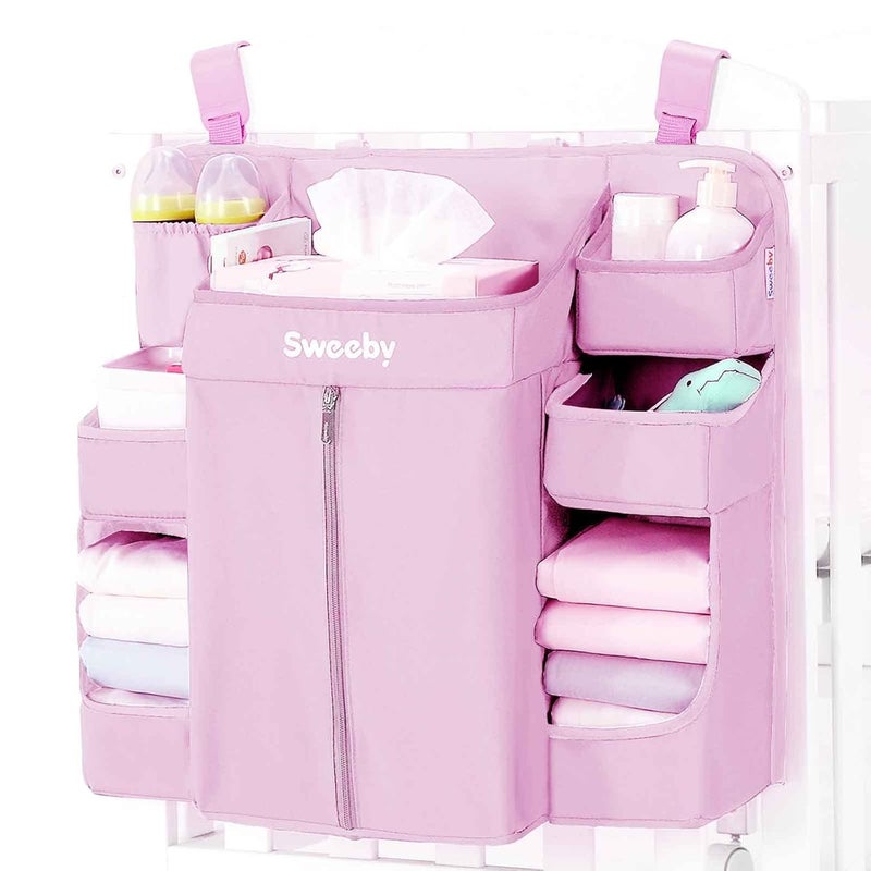 Sweeby Diaper Organizer for Changing Table and Crib - Nursery Diaper Stacker Hanging Caddy for Baby Essentials - Image 1